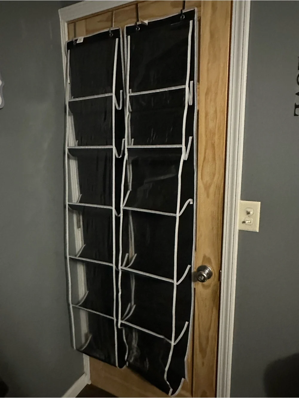 Black Over-the-Door Hanging Purse Organizer - Space-Saving Storage Set of 2